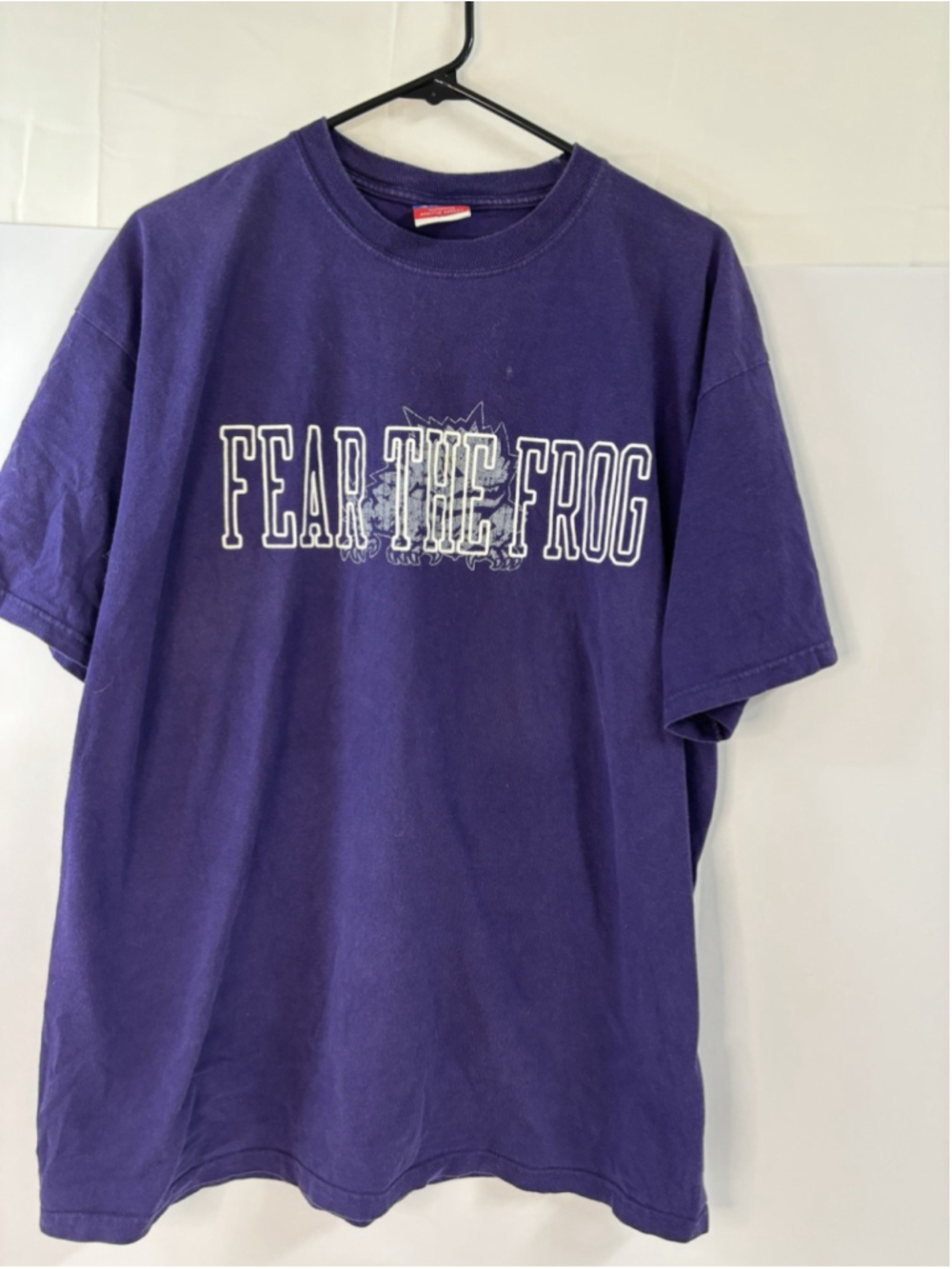 TCU Horned Frogs Mens Shirt Purple XL Short Sleeve Fear the Frog Graphic